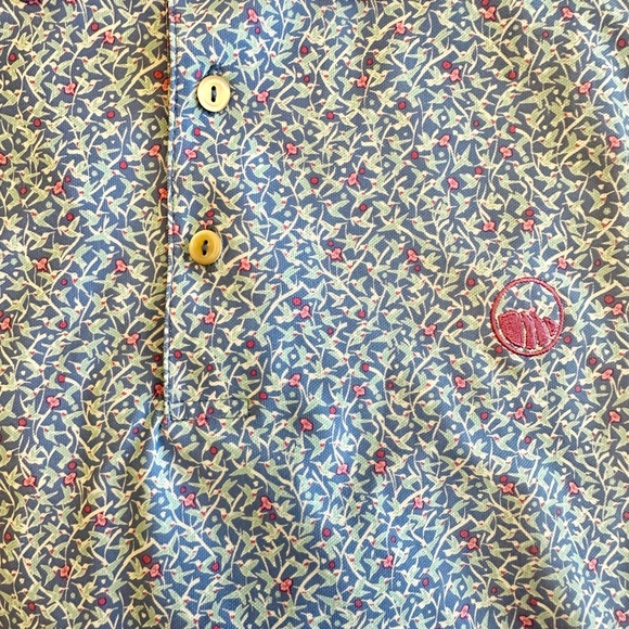 Blue Patterned Men's Shirt - Picture 3 of 4